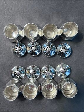 Cartier Set of 8 Vintage Sterling Silver Salt and Pepper Shakers